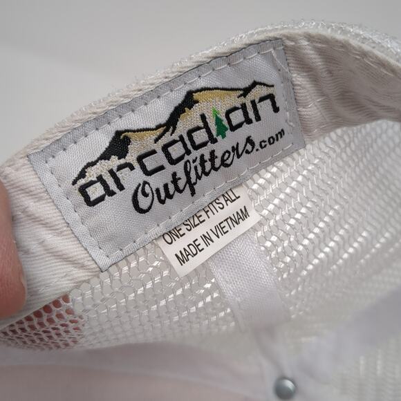 No Vacancy Idaho Snapback Trucker Hat Pink OS Adjustable Arcadian Outfitters - Picture 9 of 9